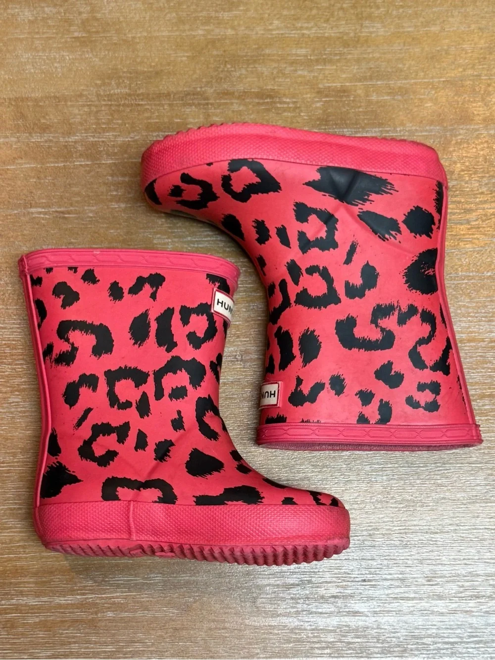 Hunter Kids First Classic Rain Boots Hybrid Print in Arcade Pink Waterproof Sz 7